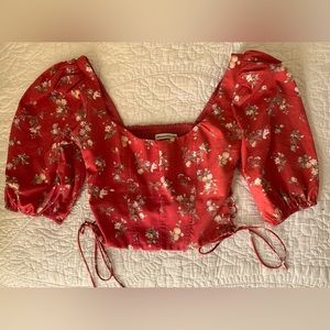 NBW Puff sleeve crop corset top